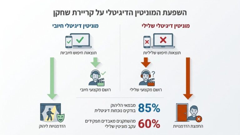 שחקן מודאג בודק תוצאות חיפוש בטלפון הנייד