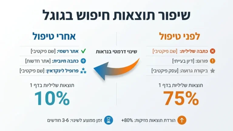 ניהול מוניטין לעסקים וחברות בתוצאות החיפוש