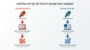 איש ציבור בוחן את התדמית הדיגיטלית שלו במכשיר חכם