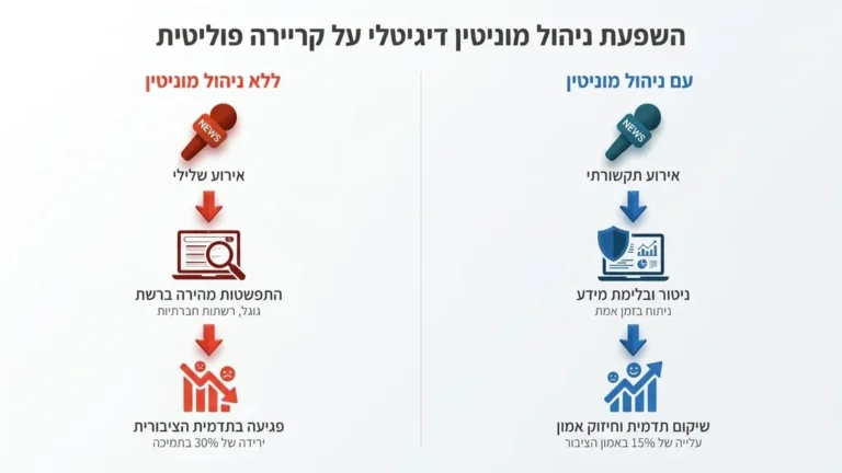 איש ציבור בוחן את התדמית הדיגיטלית שלו במכשיר חכם