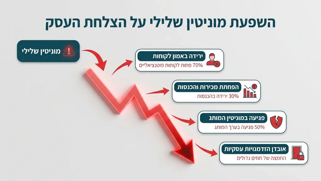 גרף המציג ירידה בהכנסות עקב מוניטין שלילי ברשת