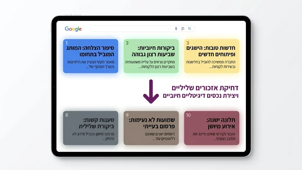 דחיקת תוצאות שליליות במנועי חיפוש