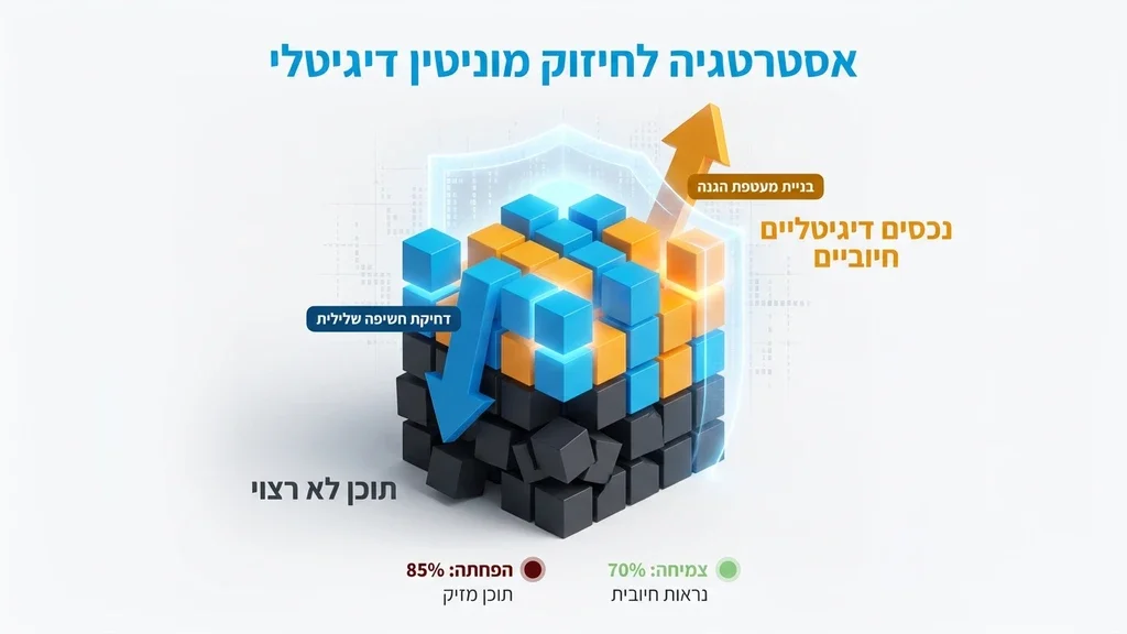 תרשים הממחיש דחיקת תוצאות שליליות וקידום תוכן חיובי